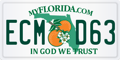 FL license plate ECMD63