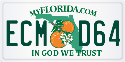 FL license plate ECMD64