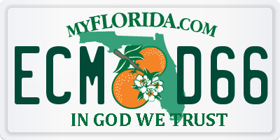 FL license plate ECMD66