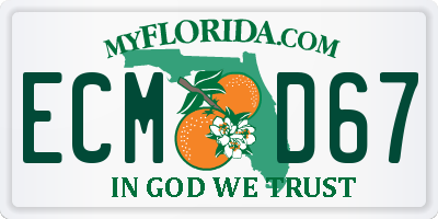 FL license plate ECMD67