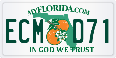 FL license plate ECMD71