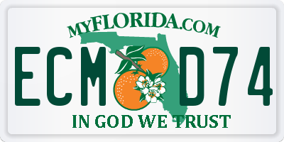 FL license plate ECMD74