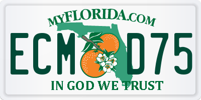 FL license plate ECMD75
