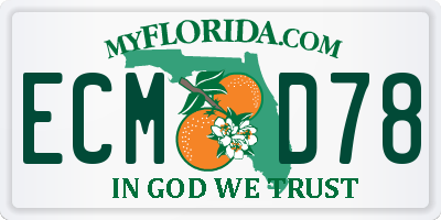 FL license plate ECMD78