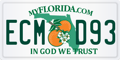 FL license plate ECMD93
