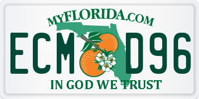 FL license plate ECMD96