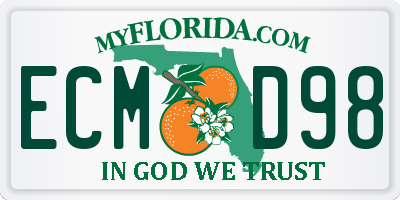 FL license plate ECMD98