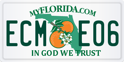 FL license plate ECME06