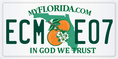 FL license plate ECME07