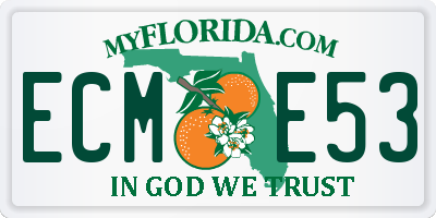 FL license plate ECME53