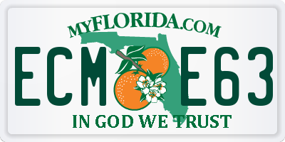 FL license plate ECME63