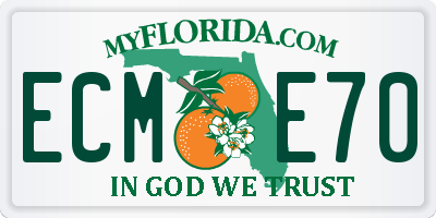 FL license plate ECME70