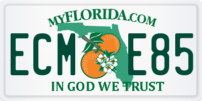 FL license plate ECME85