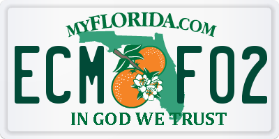 FL license plate ECMF02