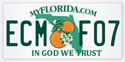 FL license plate ECMF07