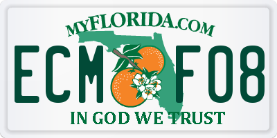 FL license plate ECMF08