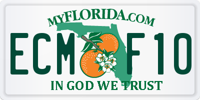 FL license plate ECMF10