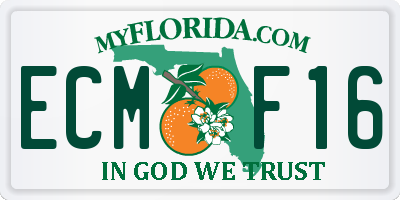 FL license plate ECMF16