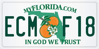 FL license plate ECMF18