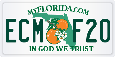 FL license plate ECMF20