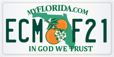 FL license plate ECMF21