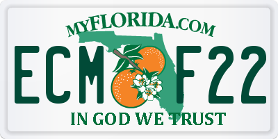 FL license plate ECMF22