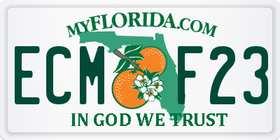 FL license plate ECMF23
