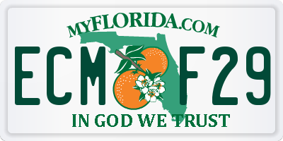 FL license plate ECMF29
