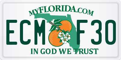 FL license plate ECMF30