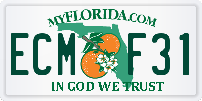 FL license plate ECMF31