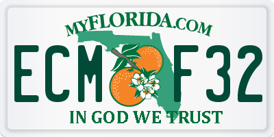 FL license plate ECMF32