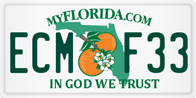 FL license plate ECMF33