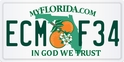 FL license plate ECMF34