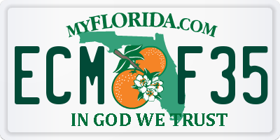 FL license plate ECMF35