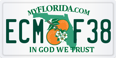 FL license plate ECMF38