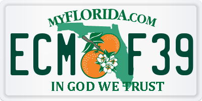 FL license plate ECMF39