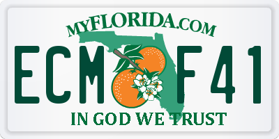FL license plate ECMF41