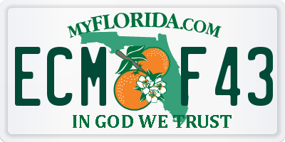FL license plate ECMF43