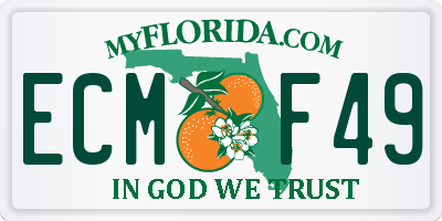 FL license plate ECMF49