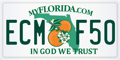 FL license plate ECMF50
