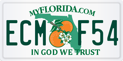 FL license plate ECMF54