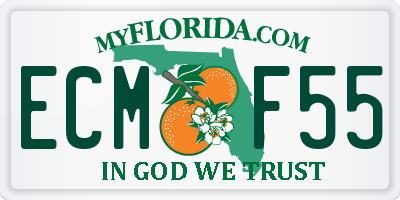 FL license plate ECMF55