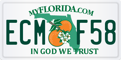 FL license plate ECMF58