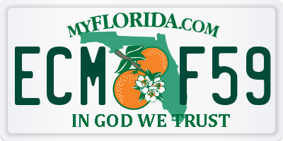 FL license plate ECMF59