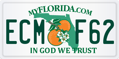FL license plate ECMF62