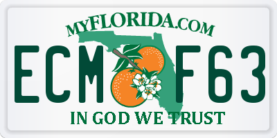 FL license plate ECMF63