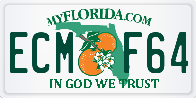 FL license plate ECMF64
