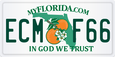 FL license plate ECMF66