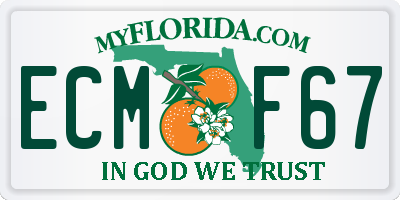 FL license plate ECMF67