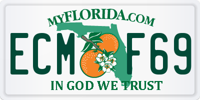 FL license plate ECMF69